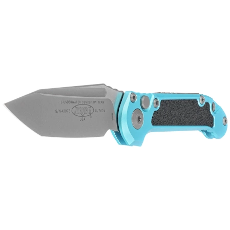 Microtech LUDT Gen III T/E Automatic Knife Turquoise Aluminum, Apocalyptic M390MK by Tony Marfione (1136-10APTQ)