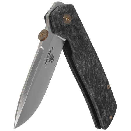 Nóż składany Fox Original Gangster LE No 316/350 Dark Matter Fat Carbon, Satin Elmax by Bob Terzuola (FX-ATC-OG01 CFMC)