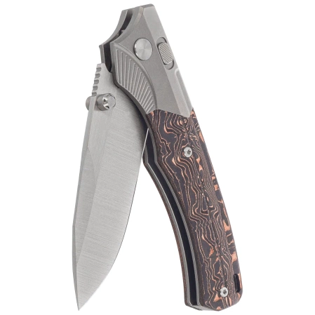 Nóż składany Remette WD107-TB Gray Titanium/Carbon Fiber, Hand Grinding Satin M390 (WD107-TB)