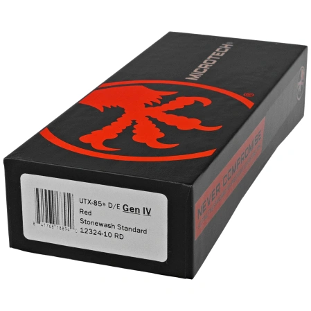 Microtech UTX-85 Gen IV D/E OTF Knife Red Aluminum, Stonewashed M390MK by Tony Marfione (12324-10RD)