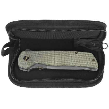 Fox Original Gangster Knife OD Green Canvas Micarta, Stonewashed MagnaCut by Bob Terzuola (FX-ATC-OG01 MOD)