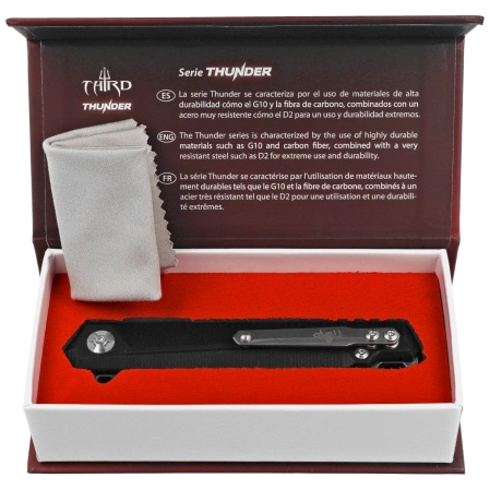 Nóż składany Decor Habitat Third Thunder LE No 053/500 Black G10, Stonewashed/Satin D2 (K4109)