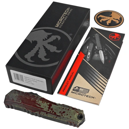 Microtech Cypher II D/E Signature OTF Knife Outbreak Aluminum, Outbreak M390MK by Deryk Munroe i Tony Marfione (1242-1OBS)