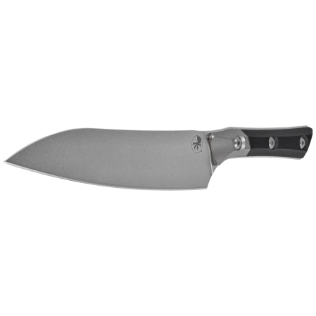 Microtech Utility Kitchen Knife Titanium Bolster/Black G10, Stonewashed MK390 (3400B-10BK)