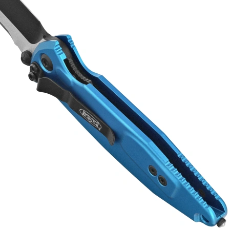 Nóż składany Microtech Socom Elite T/E-M Blue Aluminium, Black M390MK by Tony Marfione (161-1BL)