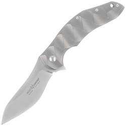Fox Flipper Knife Gray Titanium, Satin N690Co by Jens Ansø (FX-302)