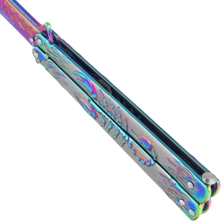 Nóż motylek Martinez Albainox Balisong Scorpion Rainbow, Rainbow 3Cr13Mov (02280)