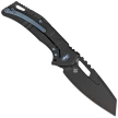 Fox Chronos Black PVD Aluminum Knife, Blue HW, Black PVD MagnaCut by Stefan Merk (FX-552 AL)