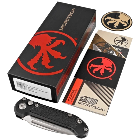 Microtech LUDT Gen III S/E Automatic Knife Black Aluminum, Stonewashed P/S M390MK by Tony Marfione (1135-11)