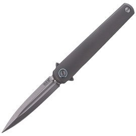 Nóż składany MKM Flame Dagger Sandblasted Titanium, Stonewashed M390 by Michael Zieba (MK FL02-TSW)