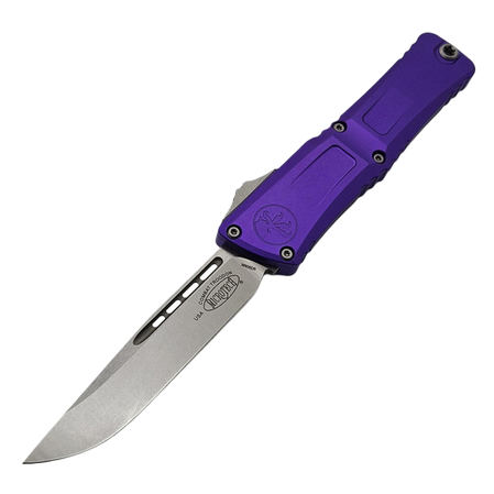 Nóż automatyczny OTF Microtech Combat Troodon Gen III S/E Purple Aluminium, Stonewashed M390MK by Tony Marfione (1143-10PU)