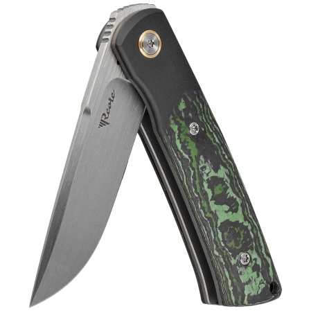 Nóż składany Reate Tribute Titanium/Zirconium/Jungle Wear Fat Carbon, Hand Satin M390 (TBT.CJW.SAT)