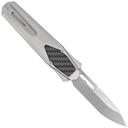 Remette RT-Swordfish T Knife Gray Aluminum/Carbon Fiber, Ceramic Sandblasted S35VN (ZL103D3)