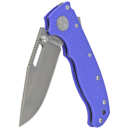 Demko AD20.5 CP Knife Blue #2 G10, Stonewashed CPM 20CV by Andrew Demko (AD20.5-20CV-BLUE 2 G10-CP)