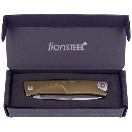 LionSteel Thrill Knife Green Aluminum, Satin M390 by Molletta (TL A GS)
