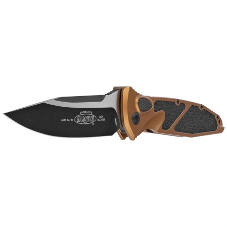 Microtech Socom Elite Auto S/E Automatic Knife Tan Aluminum, Black M390 by Tony Marfione (160A-1TA)
