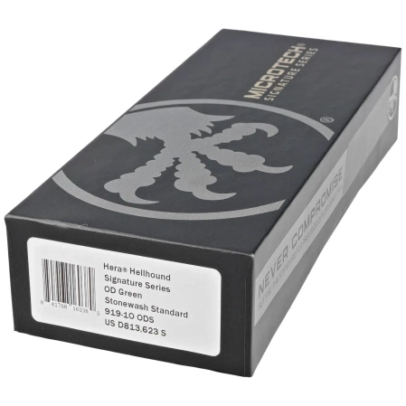 Nóż automatyczny OTF Microtech Hera Hellhound T/E Signature OD Green Aluminum, Stonewashed M390 by Tony and Sean Marfione