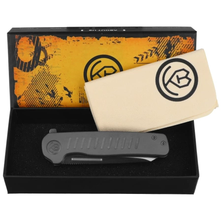 Kubey KB Knives Steelhead Darkwashed Titanium, Satin M390 by Mark Perez (KB315B)