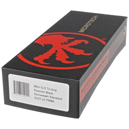 Microtech MSI S/E Black Tri-Grip Polymer, Stonewashed M390MK by Tony Marfione (210T-10PMBK)