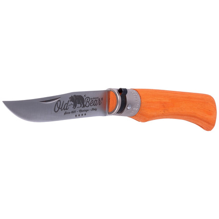 Nóż składany Antonini Old Bear Laminated Orange Wood, Satin Stainless (9307/21_MOK)