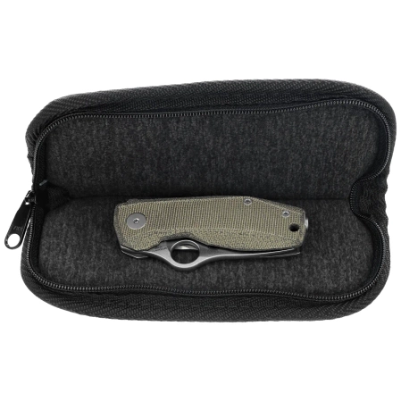 Spyderco SpyNano Flash Batch Knife Green Canvas Micarta/Titanium, Satin M398 (C268MTIP)