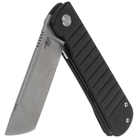 Bestech Titan Knife Black G10, Stonewashed/Satin D2 by Keanu Alfaro (BG49A-1)