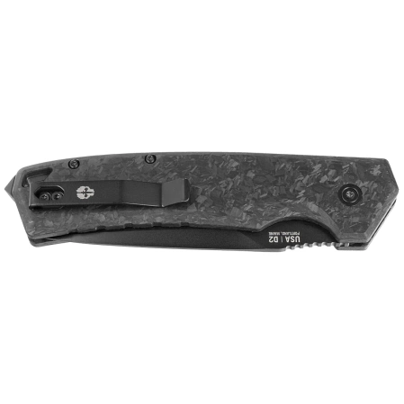 Tekto A3 Delta D/P Automatic Knife Forged Carbon Fiber, Black D2