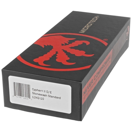 Nóż automatyczny OTF Microtech Cypher II D/E Black Aluminium, Stonewashed M390MK by Deryk Munroe i Tony Marfione (1242-10)