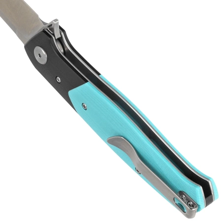 Bestech Swordfish Knife Black/Light Blue G10, Satin 14C28N (BG62F)