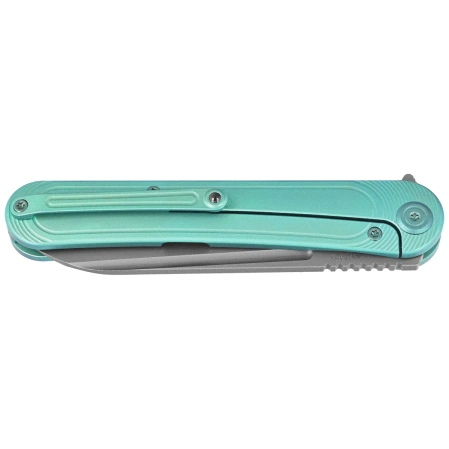 Kubey Dandy Knife Green Titanium, Sandblasted CPM S90V by Maksym Tkachuk (KB247F)