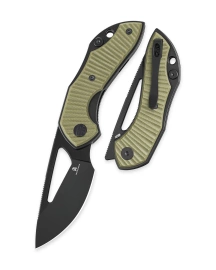 Nóż składany Bestechman Triassic OD Green G10, Black PVD 14C28N by Denis Simonutti (BMK17D)