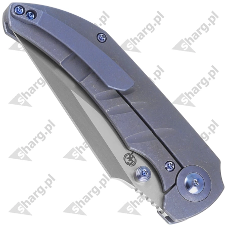 WE Knife Riff-Raff Blue Titanium, Hand Rubbed Satin CPM 20CV by Matthew Christensen (WE22020B-2)