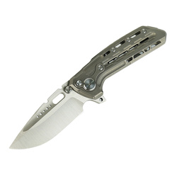 Nóż składany Reate TX228 LE No 018/100 Dark Bead Blasted Titanium, Dark Bead Blasted Titanium Clip, Satin M390 (TX228 TDBB.TDBB.SAT)