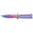 Nóż motylkowy Third Decor Habitat Balisong Rainbow Stainless Steel, Rainbow 420 (K2099)