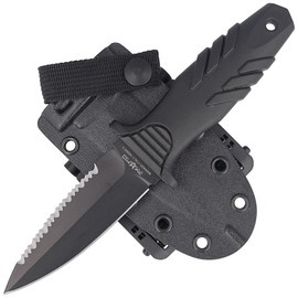 Fox Tactical Elementum Dagger S/E Black PP/TPE Knife, Black Idroglider P/S N690Co (FX-647 S)
