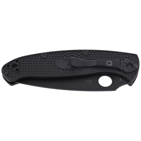 Spyderco Resilience Lightweight, Black Blade Plain 8Cr13MoV Folding Knife (C142PBBK)