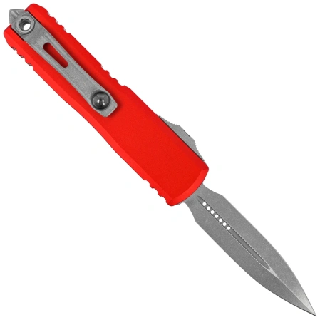 Microtech UTX-85 Gen IV D/E OTF Knife Red Aluminum, Apocalyptic M390MK by Tony Marfione (12324-10APRD)