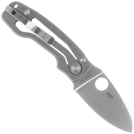 Nóż składany Spyderco Pits 2 Slipit Gray Titanium, Satin M398 by Mike Read (C269TIP)