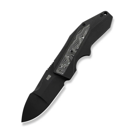 Nóż składany WeKnife Coral Black Titanium/Aluminium Foil Carbon Fiber, Black Stonewashed CPM 20CV by Gustavo T. Cecchini (WE24044-1)