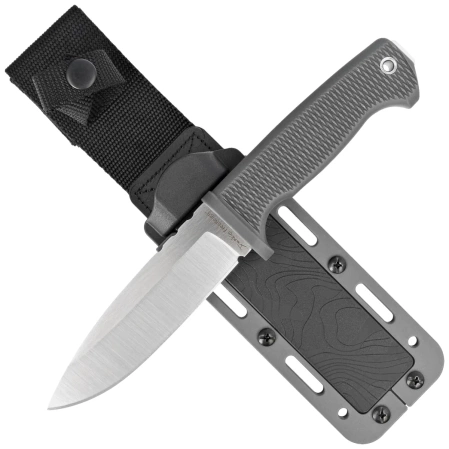 Demko FreeReign Drop Point Knife Grey Rubberized, Satin AUS10A by Andrew Demko (FR-10A-GREY)