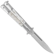 Third Decor Habitat Balisong Pearl/Stainless Steel, Satin 420 Butterfly Knife (K2097)
