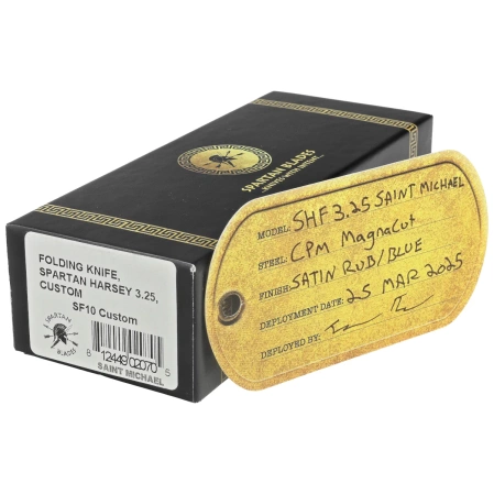 Nóż składany Spartan Blades Harsey Folder 3.25 Saint Michael Special Edition Gray Titanium, Gray HW, Stonewashed MagnaCut by William W. Harsey (SF10 Custom St Michael)