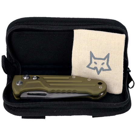 Fox New Smarty CP Automatic Knife OD Green Aluminum, Stonewashed N690Co by Stefano De Lorenzi (FX-503 ALOD)