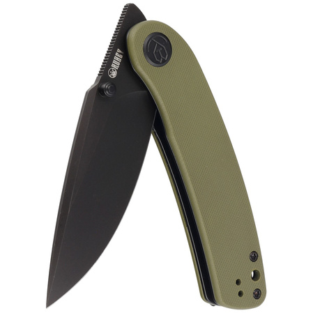 Nóż składany Kubey Momentum Green G10, Dark Stonewashed AUS-10 by Sherif Manganas (KU344G)