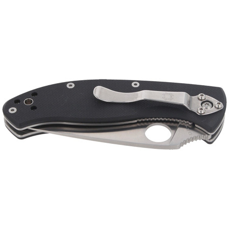 Spyderco Tenacious Knife Black G10, Satin Combo 8Cr13MoV by Eric Glesser (C122GPS)