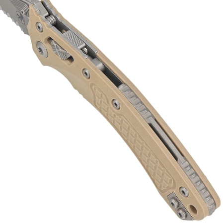 Nóż składany Microtech Amphibian Ram-Lok S/E Frag Tan G10, Apocalyptic P/S M390MK by Tony Marfione (137RL-11APFRGTTA)