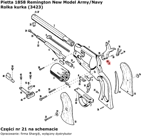 Rolka kurka Pietta Remington Army, Colt Navy, Spiller & Burr (3423)