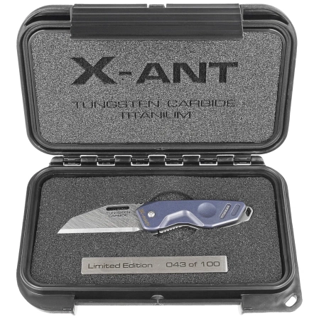 Extrema Ratio X-ANT LE No 043/100 Blue Titanium Knife, Sandblast Sintered Tungsten Carbide (04.1000.0467/MD/TI)