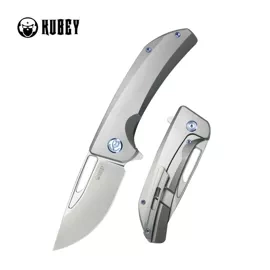 Kubey Knife Hyperion Gray Titanium, Sandblasted CPM S35VN by Jelly Jerry (KB368A)