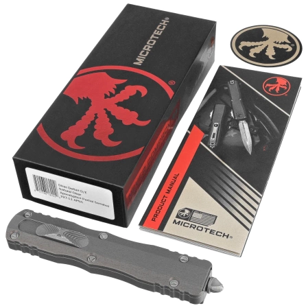 Nóż automatyczny OTF Microtech Dirac Delta D/E Natural Clear Aluminium, Apocalyptic P/S M390 by Tony Marfione (227-11APNC)